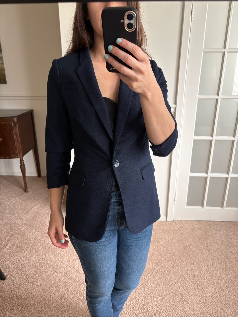 The Limited Women's Dark Navy Single-Button Blazer